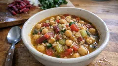 Garbanzos con pencas de acelga y arroz: un guiso casero, rendidor y reconfortante