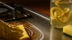 Cómo quitar el cochambre de la estufa con vinagre blanco y cáscaras de limón